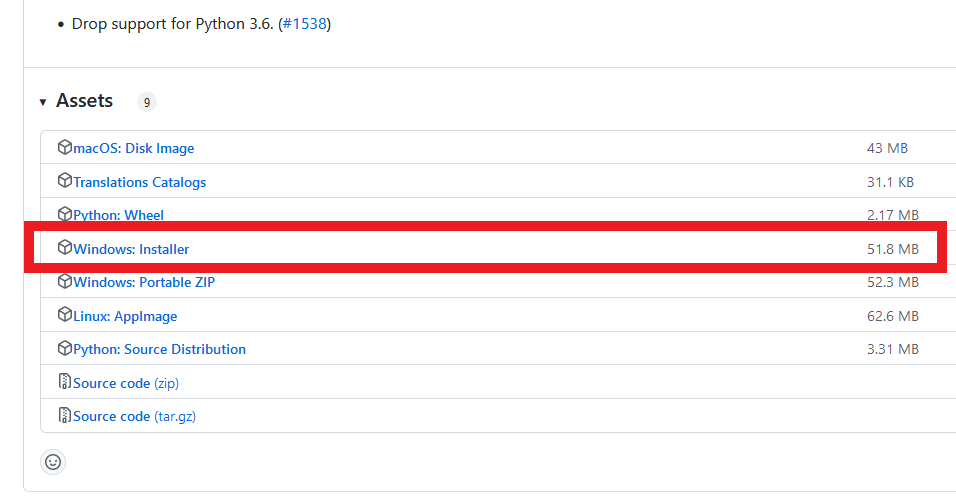 Plover release page with Windows Installer link in red box